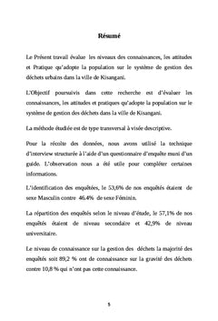 Gestion des déchets urbains dans la ville de Kisangani
