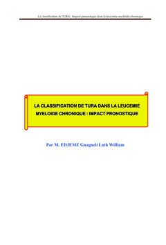 Classification de TURA dans la leucemie myéloide chronique