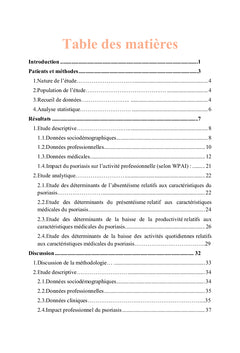 Impact du psoriasis sur l'activité professionnelle