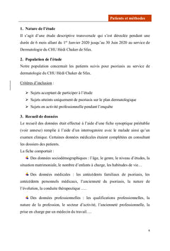 Impact du psoriasis sur l'activité professionnelle