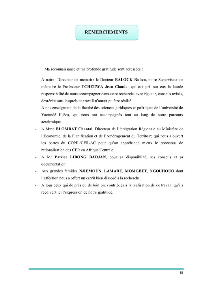 L'Harmonisation Des Politiques D'Intégration en Afrique Centrale: