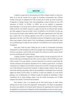 L'Harmonisation Des Politiques D'Intégration en Afrique Centrale: