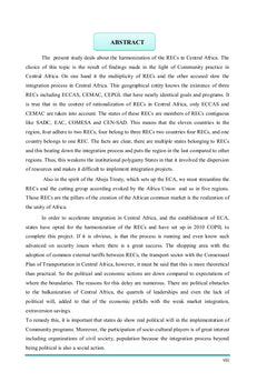 L'Harmonisation Des Politiques D'Intégration en Afrique Centrale: