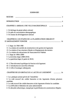 Urbanisation et politiques d'aménagement foncier et de logement