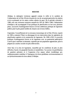 Urbanisation et politiques d'aménagement foncier et de logement