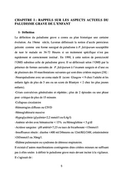 Facteurs pronostiques du paludisme grave de l'enfant