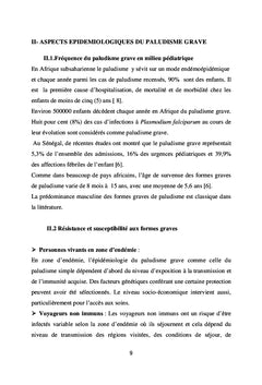 Facteurs pronostiques du paludisme grave de l'enfant