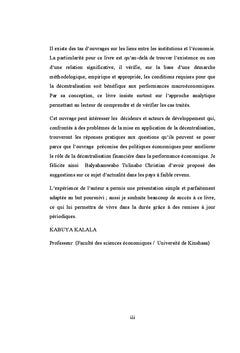 Institutions, décentralisation financière et performance économique
