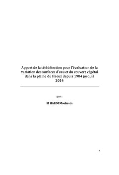 Evolution de la couverture terrestre dans la plaine du Haouz, Maroc