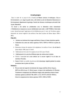 Evolution de la couverture terrestre dans la plaine du Haouz, Maroc