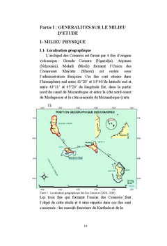 Caractéristiques écologiques des forêts denses humides des Comores