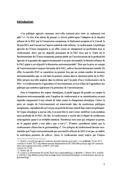 La PAC se met au vert