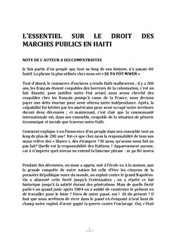 L'essentiel sur le droit des marchés publics en Haïti