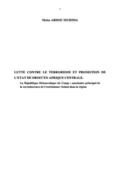 Antiterrorisme et promotion de l'etat de droit en Afrique centrale