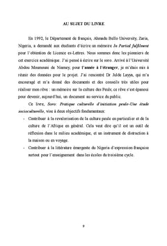 SORO : Pratique culturelle d'initiation Peule