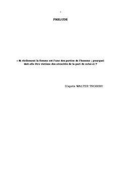 Problématique de la réinsertion psycho-sociale des femmes violées