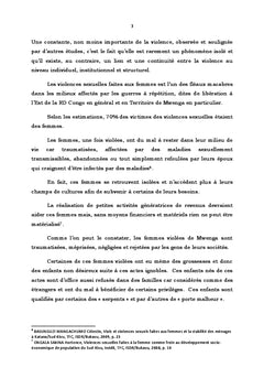 Problématique de la réinsertion psycho-sociale des femmes violées