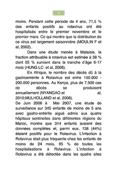 Etude sur la morbidité de la diarrhée à rotavirus chez les enfants