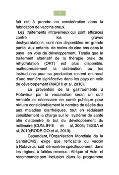Etude sur la morbidité de la diarrhée à rotavirus chez les enfants