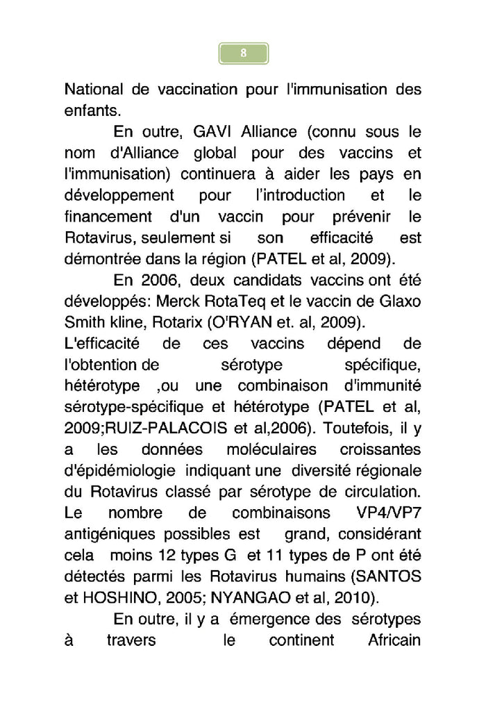 Etude sur la morbidité de la diarrhée à rotavirus chez les enfants