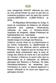 Etude sur la morbidité de la diarrhée à rotavirus chez les enfants