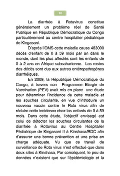 Etude sur la morbidité de la diarrhée à rotavirus chez les enfants