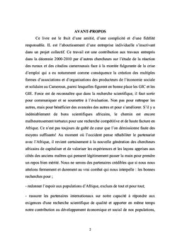 Economie solidaire et vulnérabilité sociale: cas de la ville de Douala