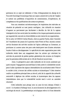 Economie solidaire et vulnérabilité sociale: cas de la ville de Douala