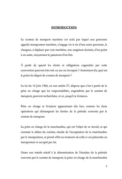 La prise en charge des marchandises en Droit Maritime