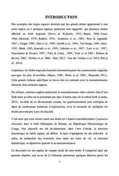 Cause de la monodominance de l'essence Cynometra alexandri