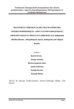 Traitement des traumatismes artériels périphériques