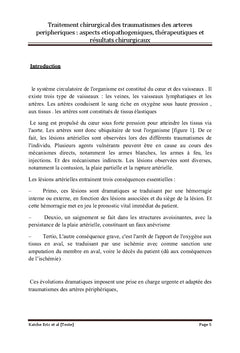 Traitement des traumatismes artériels périphériques