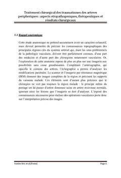 Traitement des traumatismes artériels périphériques