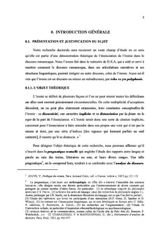 Énonciation de l'ironie dans les romans de Maryse Condé