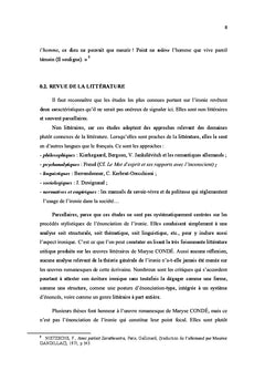 Énonciation de l'ironie dans les romans de Maryse Condé