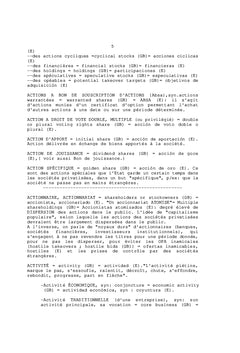 Glossaire économique et financier Français/ Anglais/ Espagnol
