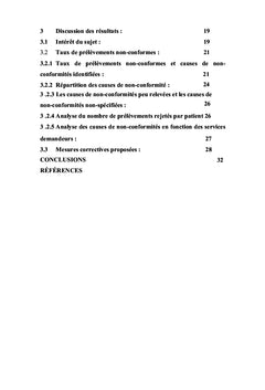 Analyse des causes de rejet des prélèvements pour bilan d'hémostase