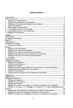La dynamique des zones humides temporaires et perturbations