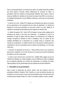 La dynamique des zones humides temporaires et perturbations