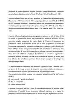 La dynamique des zones humides temporaires et perturbations