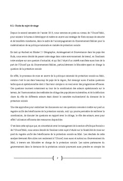 Registre Social des beneficiaires de la protection sociale au Mali