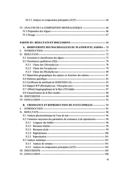 Etude de la biodiversité des macroalgues marines d'El Jadida