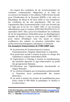 Rapport d'activités 2016 ASEP ONG