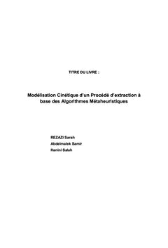 Modélisation cinétique d'un procédé d'extraction