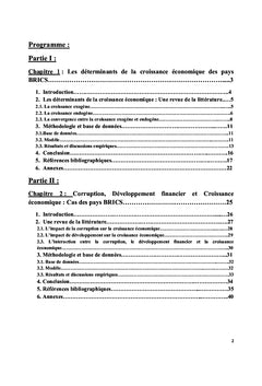 Etude de la croissance economique des pays BRICS
