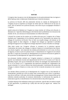 Contribution de l'irrigation dans le développement agricole de Kirundo