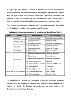 Statut de conservation des Reptiles et Amphibiens en Algérie