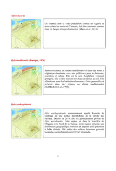 Statut de conservation des Reptiles et Amphibiens en Algérie