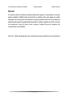 Consentement à payer de l'attiéké de Côte d'Ivoire