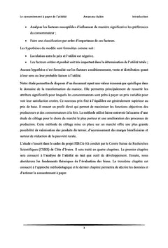 Consentement à payer de l'attiéké de Côte d'Ivoire